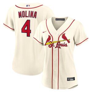St. Louis Cardinals Yadier Molina Nike Cream Replica Jersey Women’s Small